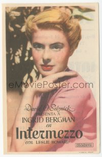 8r0969 INTERMEZZO Spanish herald 1943 different close portrait of pretty Ingrid Bergman!