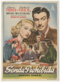 8r0975 JOHNNY EAGER Spanish herald 1949 different image of sexy Lana Turner & Robert Taylor!
