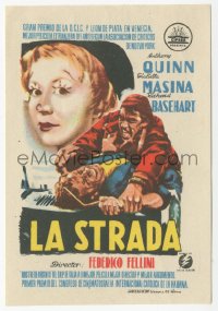 8r0987 LA STRADA Spanish herald 1957 Fellini, Anthony Quinn, Giulietta Masina, different & rare!