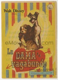 8r0990 LADY & THE TRAMP Spanish herald 1957 Walt Disney romantic canine dog classic cartoon!