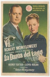 8r0994 LADY IN THE LAKE Spanish herald 1947 different image of Robert Montgomery & Audrey Totter!