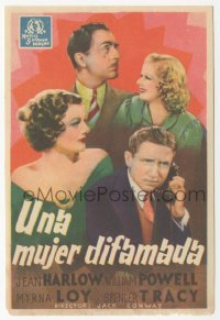 8r1002 LIBELED LADY Spanish herald 1939 Jean Harlow, William Powell, Spencer Tracy & Myrna Loy!