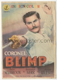 8r1003 LIFE & DEATH OF COLONEL BLIMP Spanish herald 1945 Powell & Pressburger, Anton Walbrook!