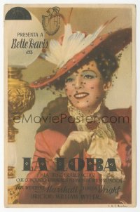 8r1006 LITTLE FOXES Spanish herald 1944 different portrait of Bette Davis wearing veiled hat!