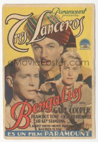 8r1007 LIVES OF A BENGAL LANCER Spanish herald 1935 different image of Gary Cooper & Franchot Tone!