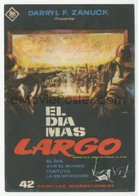 8r1009 LONGEST DAY Spanish herald 1962 Zanuck's World War II D-Day movie, different Mac art, rare!