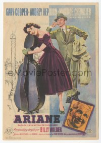 8r1011 LOVE IN THE AFTERNOON Spanish herald 1957 different MCP art of Gary Cooper & Audrey Hepburn!