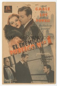 8r1021 MANHATTAN MELODRAMA Spanish herald 1934 Clark Gable, Myrna Loy & William Powell, different!