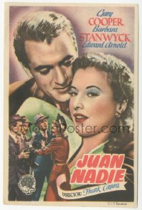 8r1026 MEET JOHN DOE Spanish herald 1948 Gary Cooper & Barbara Stanwyck, Frank Capra, different!