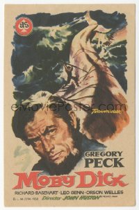 8r1031 MOBY DICK Spanish herald 1958 John Huston, different art of Gregory Peck & the giant whale!