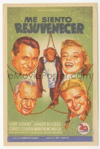 8r1033 MONKEY BUSINESS Spanish herald 1953 Grant, Ginger Rogers, Marilyn Monroe shown, Soligo art!