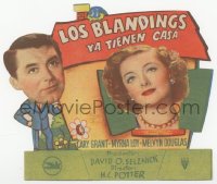 8r0775 MR. BLANDINGS BUILDS HIS DREAM HOUSE die-cut Spanish herald 1949 Cary Grant, Myrna Loy, cool!