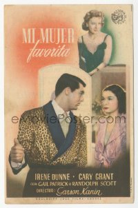 8r1042 MY FAVORITE WIFE Spanish herald 1944 Cary Grant, Irene Dunne & Gail Patrick, different!