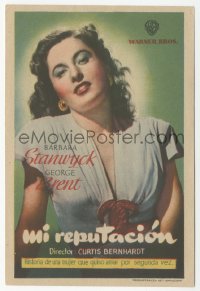 8r1043 MY REPUTATION Spanish herald 1946 great different close up of sexy bad girl Barbara Stanwyck!
