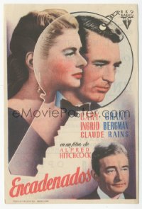 8r1050 NOTORIOUS Spanish herald 1948 Cary Grant, Ingrid Bergman, Rains, Hitchcock, cool key design!