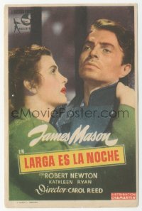 8r1054 ODD MAN OUT Spanish herald 1949 c/u of James Mason & Kathleen Ryan, directed by Carol Reed!