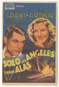 8r1063 ONLY ANGELS HAVE WINGS Spanish herald 1943 different art of Cary Grant & Jean Arthur, rare!