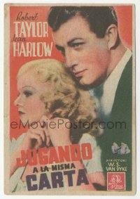 8r1068 PERSONAL PROPERTY Spanish herald 1940 sexy Jean Harlow & Robert Taylor, different & rare!