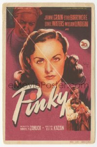 8r1072 PINKY Spanish herald 1950 Elia Kazan, Soligo art of half white/half black Jeanne Crain!
