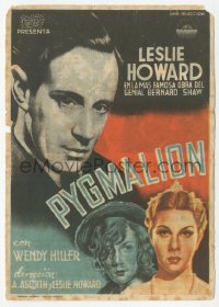 8r1083 PYGMALION Spanish herald 1941 great different art of Leslie Howard & Wendy Hiller!