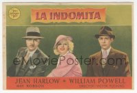 8r1089 RECKLESS Spanish herald R1940s different image of Jean Harlow, William Powell & Franchot Tone!