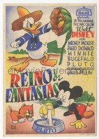 8r1091 REINO DE FANTASIAS Spanish herald 1950s Disney, Maria art of Mickey Mouse & Donald Duck!