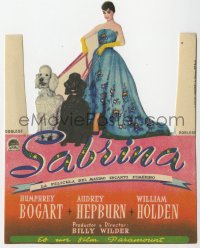 8r0783 SABRINA die-cut Spanish herald 1955 Audrey Hepburn with her poodle dogs, Billy Wilder!