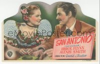 8r0784 SAN ANTONIO die-cut Spanish herald 1949 different image of Alexis Smith smiling at Errol Flynn