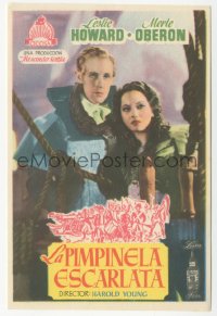 8r1106 SCARLET PIMPERNEL Spanish herald 1934 great close up of Leslie Howard & Merle Oberon!