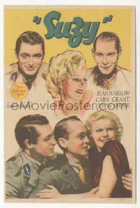 8r1138 SUZY Spanish herald 1936 sexy Jean Harlow between Cary Grant & Franchot Tone, different!