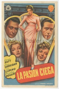 8r1151 THEY DRIVE BY NIGHT Spanish herald 1948 Humphrey Bogart, George Raft, Ann Sheridan, Ida Lupino