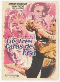 8r1158 THREE FACES OF EVE Spanish herald 1963 Jano art of Joanne Woodward's multiple personalities!