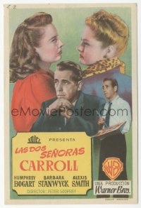 8r1163 TWO MRS. CARROLLS Spanish herald 1951 Humphrey Bogart, Barbara Stanwyck & Alexis Smith!