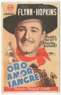8r1170 VIRGINIA CITY Spanish herald 1943 different image of Errol Flynn, directed by Michael Curtiz!