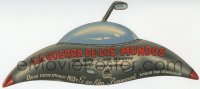 8r0788 WAR OF THE WORLDS die-cut Spanish herald 1953 H.G. Wells, George Pal, wonderful UFO art!