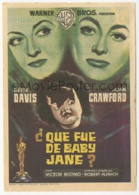 8r1179 WHAT EVER HAPPENED TO BABY JANE? Spanish herald 1963 MCP art of Bette Davis & Joan Crawford!
