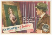 8r1186 WOMAN IN THE WINDOW Spanish herald 1948 Fritz Lang, Edward G. Robinson & art of Joan Bennett!