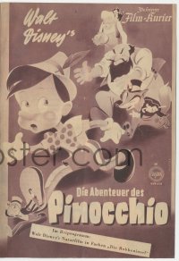 8r0023 PINOCCHIO Austrian program 1952 Walt Disney classic, different images of cartoon cast & ultra rare!