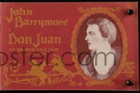 8r0248 DON JUAN die-cut Danish program 1927 John Barrymore as the legendary lover, elaborate & rare!