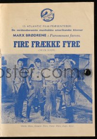 8r0250 DUCK SOUP Danish program R1950 great different images of The Four Marx Bros, very rare!