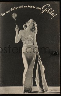8r0253 GILDA Danish program 1947 classic sexy Rita Hayworth full-length in sheath dress, Glenn Ford!