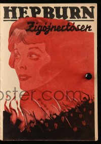 8r0265 LITTLE MINISTER Danish program 1936 different art of Katharine Hepburn, J.M. Barrie, rare!