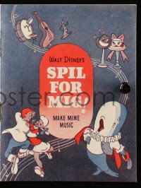 8r0269 MAKE MINE MUSIC Danish program 1952 Walt Disney full-length feature cartoon, different & rare!