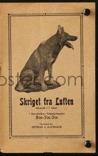 8r0279 NIGHT CRY Danish program 1926 great images of legendary dog star Rin Tin Tin, ultra rare!