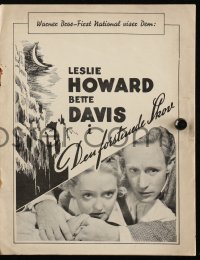 8r0285 PETRIFIED FOREST Danish program 1936 Humphrey Bogar, Bette Davis, Leslie Howard, different!