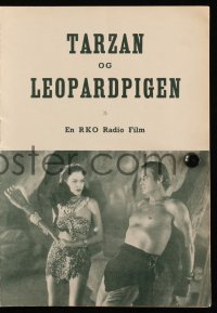 8r0297 TARZAN & THE LEOPARD WOMAN Danish program 1947 Weissmuller, Acquanetta & Sheffield, rare!