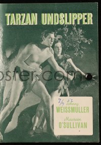 8r0298 TARZAN ESCAPES Danish program R1952 Johnny Weissmuller, Maureen O'Sullivan & Cheetah, rare!
