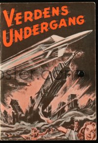8r0309 WHEN WORLDS COLLIDE Danish program 1952 George Pal classic doomsday thriller, different art!