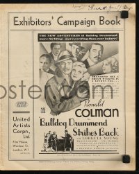 8r0488 BULLDOG DRUMMOND STRIKES BACK English pressbook 1934 Ronald Colman, Loretta Young, rare!