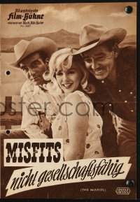 8r0011 MISFITS German program 1961 Clark Gable, Marilyn Monroe, Montgomery Clift, John Huston!